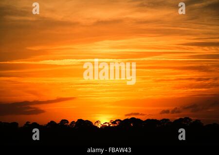 Sunset on the Halifax River, Ormond Beach, Florida Stock Photo