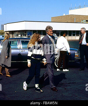 On th Campaign 1992 Chelsea Clinton has a cast on her left foot after ...