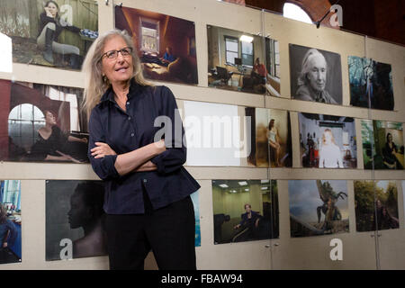 London, UK. 13th January 2016. US photographer, Annie Leibovitz unveils her new exhibition 'Women: New Portraits' at the Wapping Hydraulic Power Station. Leibovitz's new photographs, which have been commissioned by UBS, are presented to the public from 16 January to 07 February. The touring photo exhibit will be shown in ten global cities, including Tokyo, San Francisco, Singapore, Hong Kong, Mexico City, Istanbul, Frankfurt, New York and Zurich. Credit:  London pix/Alamy Live News Stock Photo