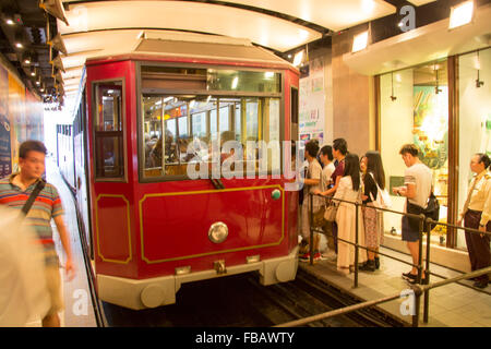 Peak Tram, The Peak funicular Hong Kong Island Victoria Peak Stock Photo