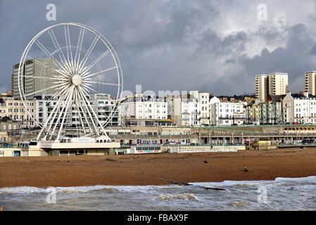 Brighton seafront viewed from pier UK Stock Photo