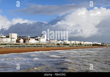 Brighton seafront looking towards Kemp Town as viewed from the pier East Sussex England UK Stock Photo
