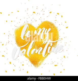 Be my Valentine hand lettering. Stock Vector