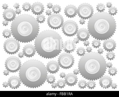 Cogs - gear wheels - illustration over white background. Stock Photo