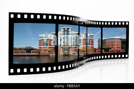 Salford Quays Manchester  Film Strip Stock Photo