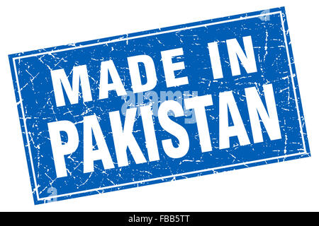 Pakistan blue square grunge made in stamp Stock Photo