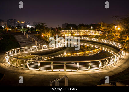 Heart of the Love River at night in Kaohsiung,Taiwan Stock Photo