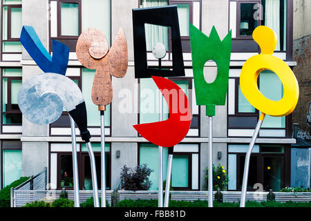 Abstract Sculpture Along Highline Park, Manhattan, New York City Stock Photo