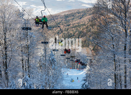 Cable car on Sljeme mountain near Zagreb Stock Photo