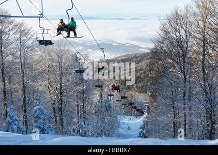 Cable car on Sljeme mountain near Zagreb Stock Photo