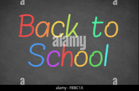 blackboard with back to school on background Stock Photo