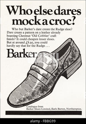 Original vintage advert from 1970s. Advertisement from 1971 advertising Barker shoes of Northampton.