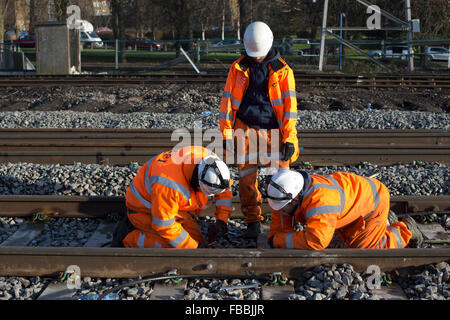 signalling programme area re engineers watford rail network work alamy