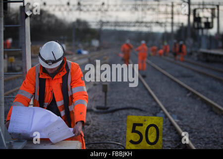 watford rail network area programme engineers signalling re work alamy similar