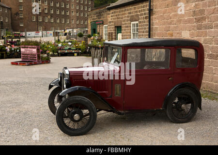 UK, England, Derbyshire, Cromford Mill 1931 750cc Austin 7  on display in old yard Stock Photo