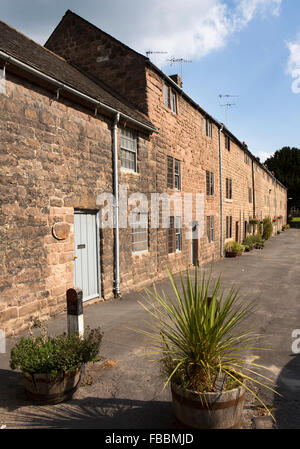 UK, England, Derbyshire, Cromford, North Street, 3 storey houses built by Richard Arkwright for mill workers Stock Photo