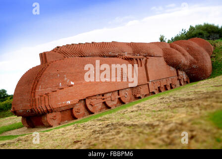 Brick Train by David Mach, Darlington, County Durham Stock Photo