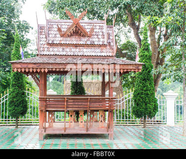 Wood pavilion, Thai style Stock Photo