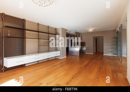 Interior of modern house, unfurnished apartment, open plan living Stock Photo