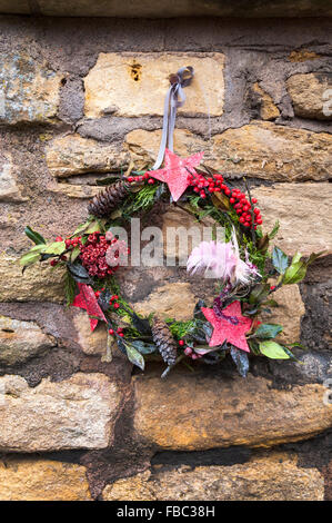 Christmas wreath on a wall hanging