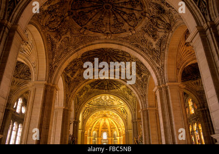 Malaga.Andalusia. Spain: Interior of the cathedral. Central nave Stock Photo