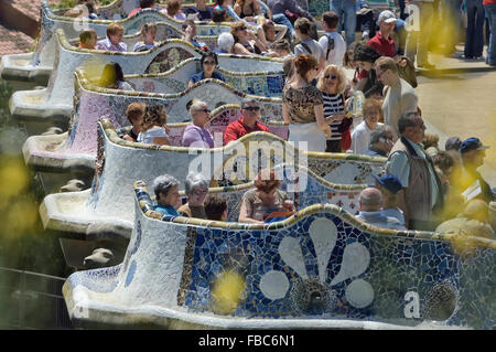 Park Guell, Barcelona. Catalan, Spain. Europe Stock Photo