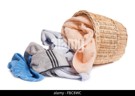 Colorful clothes before washing. Stock Photo