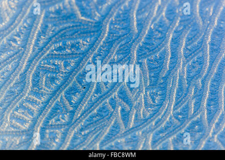 Frost on Window Pane; Winter; UK Stock Photo