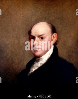 John Quincy Adams. Portrait of the 6th US President by Gilbert Stuart, 1818 Stock Photo