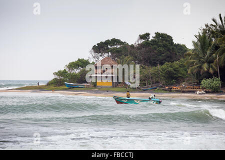 Fishermen on a beach, Arugam Bay, Sri Lanka, Asia Stock Photo