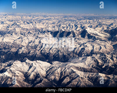 Aerial view of Himalaya Nepal Stock Photo