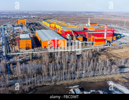 Aerial view on iron and steel works factory.Russia Stock Photo