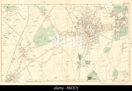 SUTTON Cheam Epsom Belmont Carshalton Ewell Banstead Downs. BACON , 1903 map Stock Photo