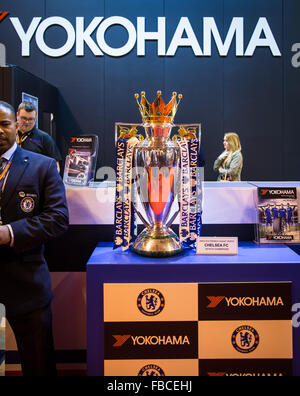 Birmingham, UK. 14th Jan, 2016. Barclays Premiership trophy on the Yokohama stand Credit:  steven roe/Alamy Live News Stock Photo