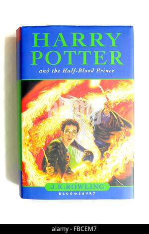 Harry Potter and the Half-Blood Prince photographed against a white background. Stock Photo