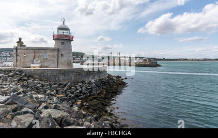 Howth Lighthouse at entry to the famous port located just outside Dublin City. Stock Photo