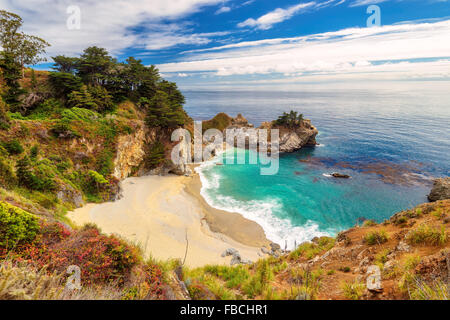 Beautiful beach and Falls, California,  United States Stock Photo