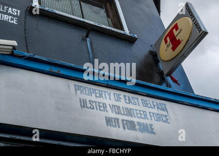 Property of East Belfast Ulster Volunteer Force on an East Belfast public house. Stock Photo