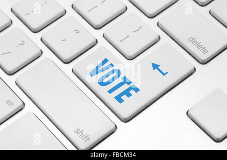 Vote on the computer keyboard Stock Photo