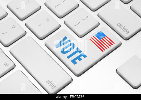 Vote on the computer keyboard Stock Photo