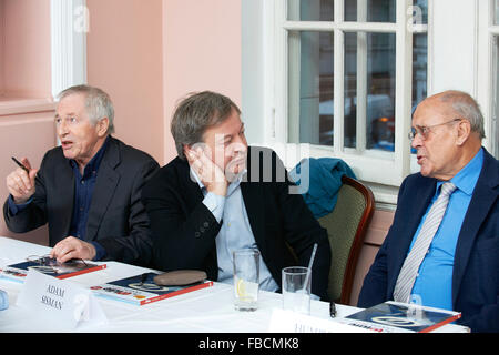 Jonathan Dimbleby, Adam Sisman & Humphrey Burton at the Oldie Literary Lunch 12/01/16 Stock Photo