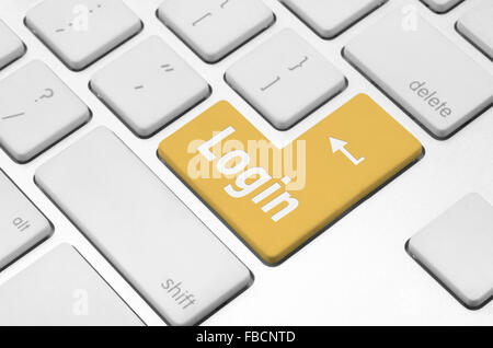 Login key on the computer keyboard Stock Photo
