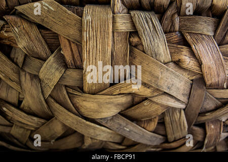 Macro shot of wicker straps woven tightly in a decorative ball Stock Photo