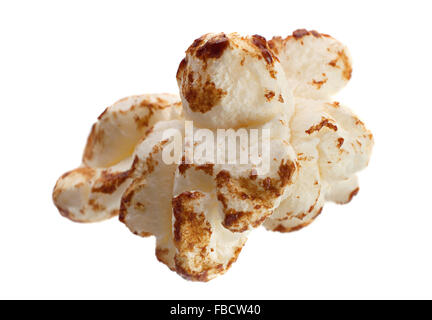 Popcorn chocolate flavour isolated on white background Stock Photo