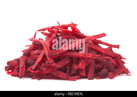 Beet vegetable grated closeup isolated on white Stock Photo