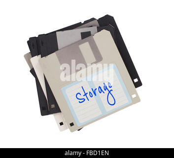 Floppy Disk - Tachnology from the past, isolated on white - Storage Stock Photo