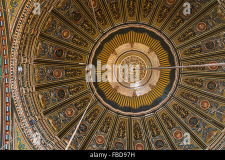 Decorated ceiling, The Great Mosque (Alabaster Mosque), Cairo Citadel Stock Photo