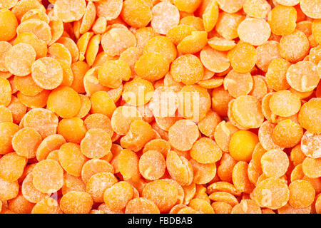 food background - raw Red Split Lentil close up Stock Photo
