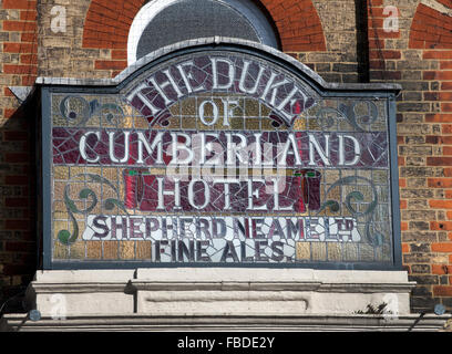 Entrance to The Duke of Cumberland Hotel, High Street, Whitstable, Kent, England, UK. Stock Photo