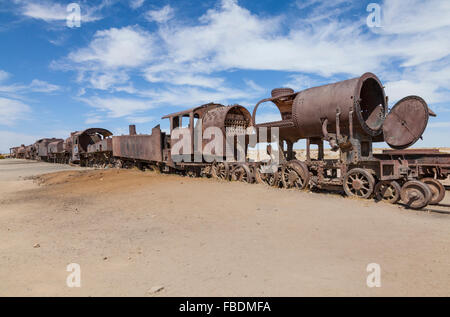 Uyuni train graveyard Stock Photo